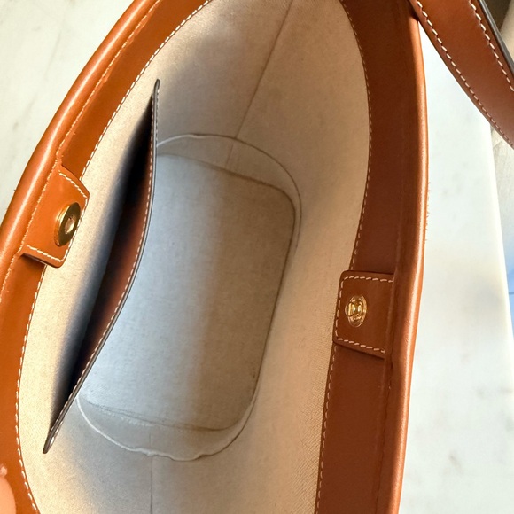 Celine Natural Woven Crossbody with Brown Leather Trim - Picture 4 of 6